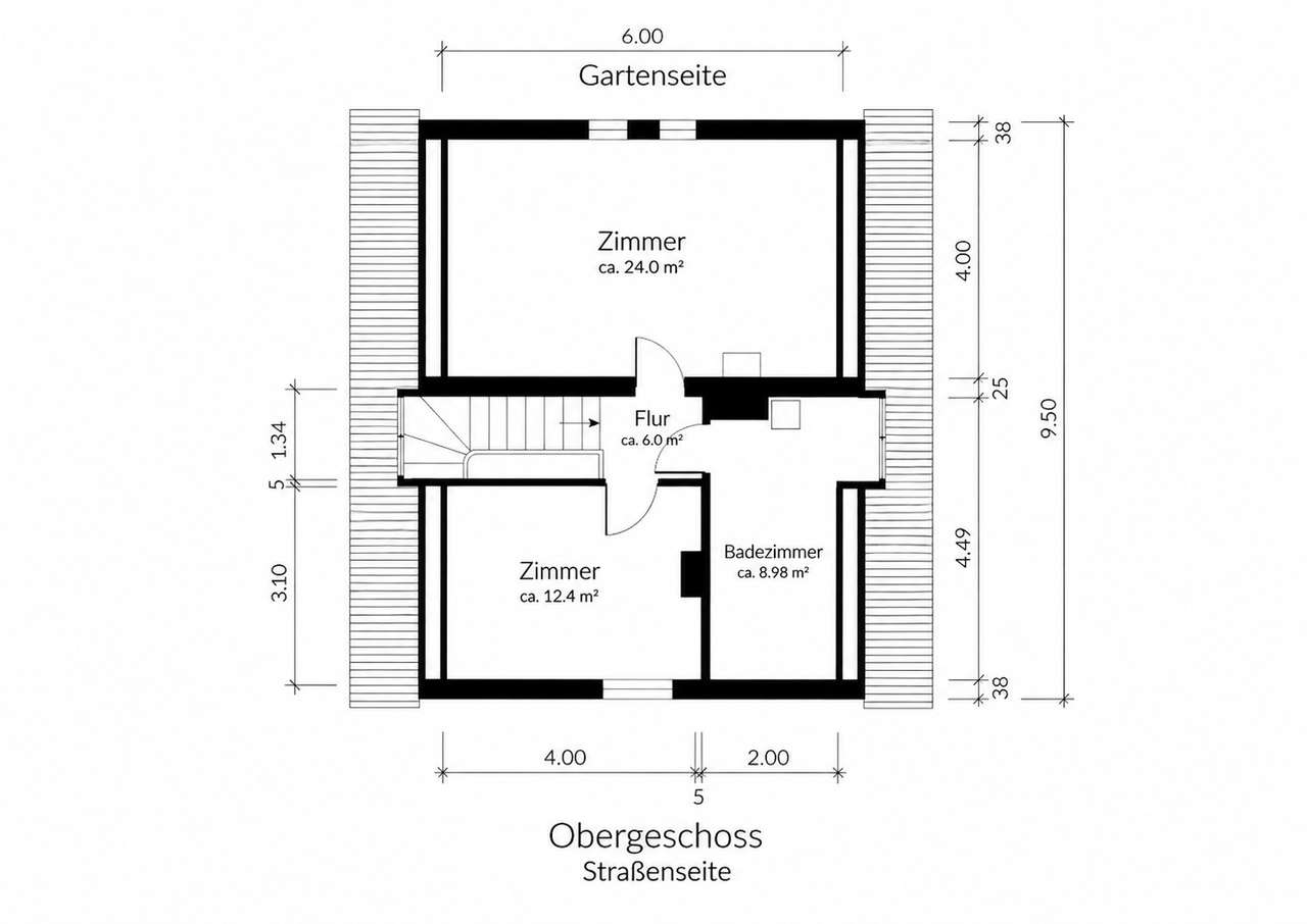 Grundriss des Obergeschosses Grundriss des Obergeschosses