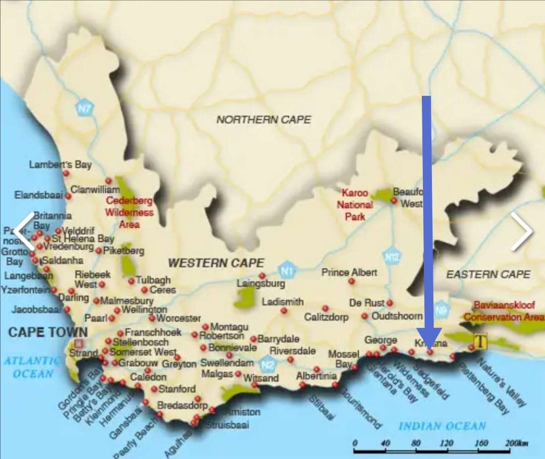 Karte Südafrika Knysna